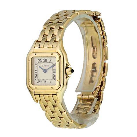 yellow gold cartier watch|cartier 18k gold ladies watches.